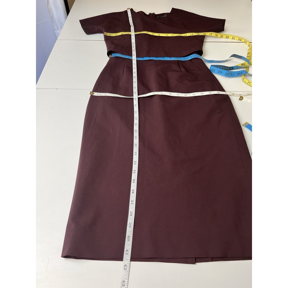 J CREW Aubergine Stretch Refined Wool Overlay Sheath Dress sz US Size 0 - Picture 11 of 15